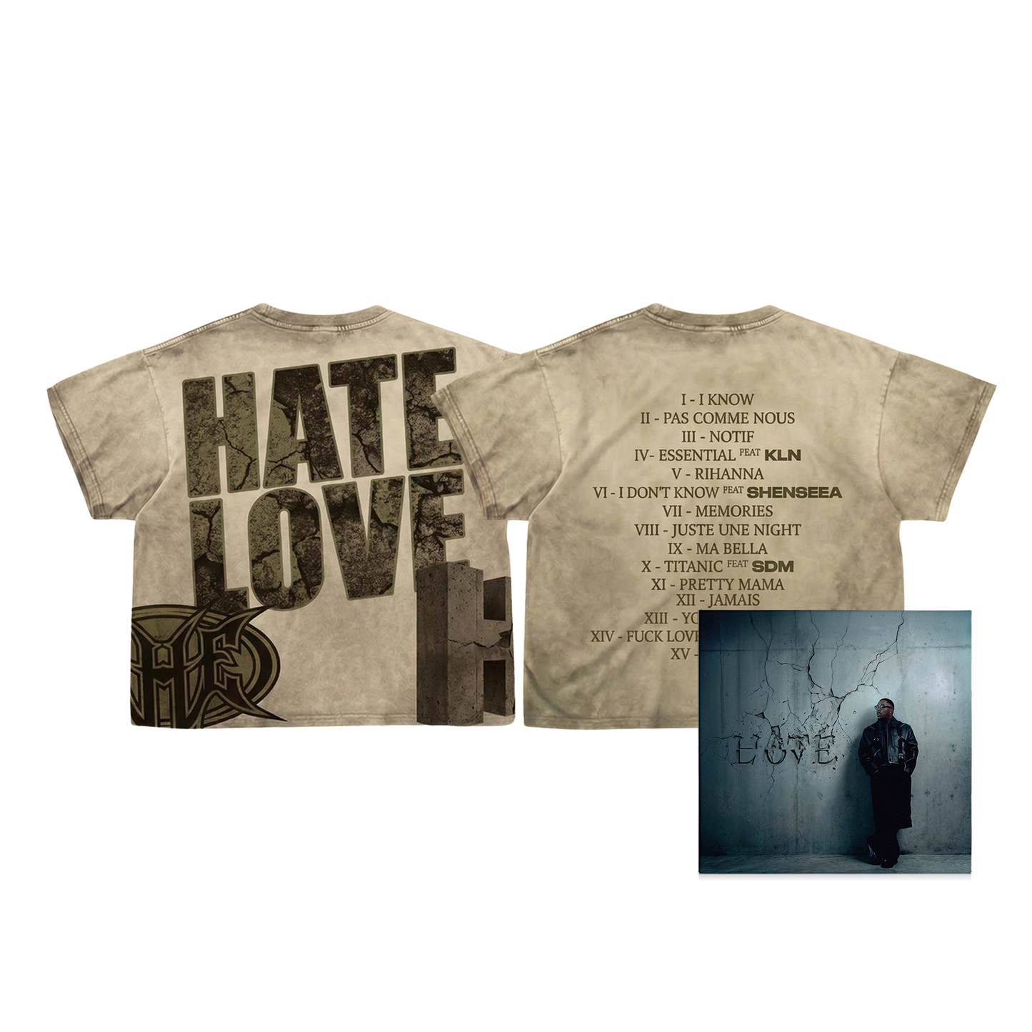PACK CD + T-SHIRT BEIGE « TRACKLIST » USB